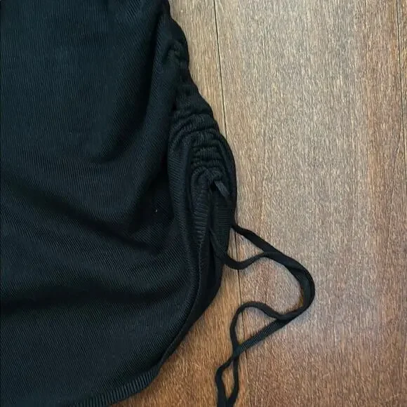 Abercrombie & Fitch Black Long Sleeve Knit Dress, Side Cinched, Size Small Tall - Picture 4 of 9